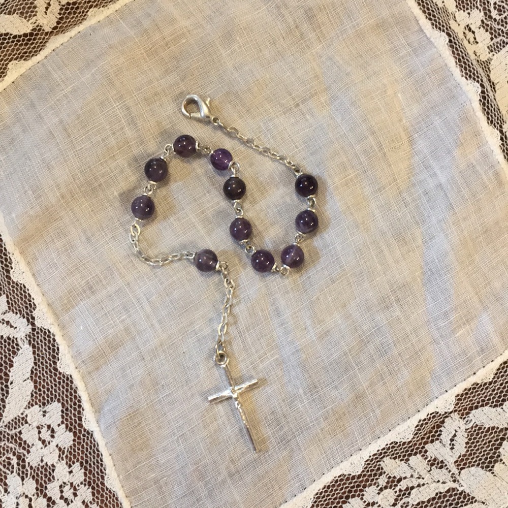 Purple Beaded Prayer Charm